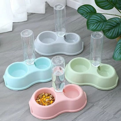 gamelle chat coloris pastel bleu rose vert et gris
