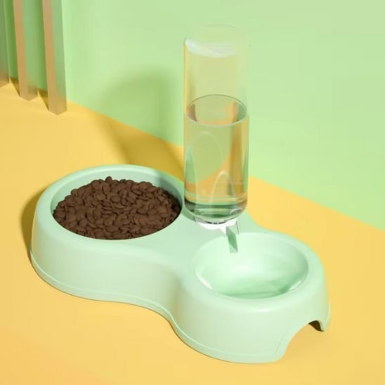 gamelle chat coloris pastel vert menthe