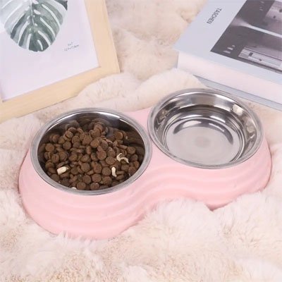gamelle chat format compact couleur rose