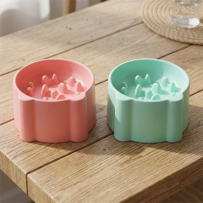gamelle chat hauteur surelevee rose corail vert menthe