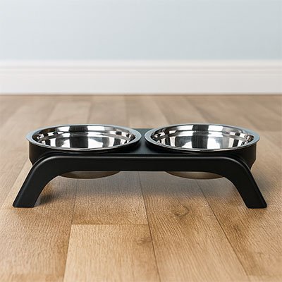 gamelle chat surelevee support noir