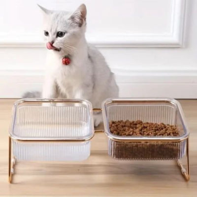 gamelle-chat-surélevée-transparente-sur-pied-double
