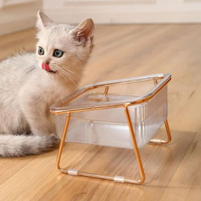 gamelle-chat-surélevée-transparente-sur-pied