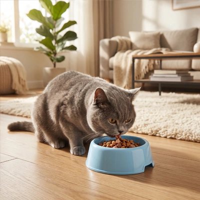 gamelle pour chat design sureleve bleu salon