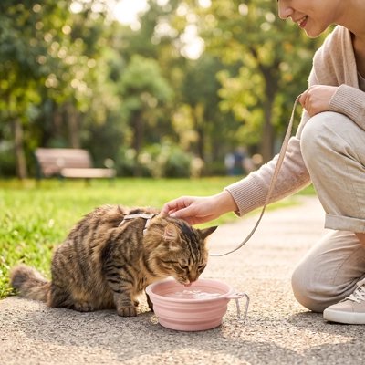 gamelle pour chat rose maitresse souriante parc