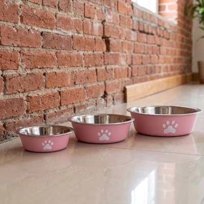 gamelle pour chat teinte pastel rose taille salon