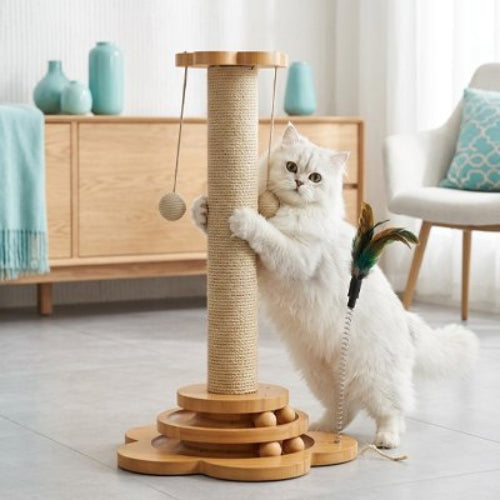 griffoir chat bois massif chat debout salon