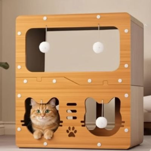 griffoir chat compact double étage chat allonge