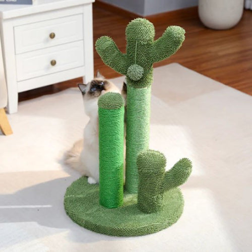 griffoir chat design cactus unicolore chat debout