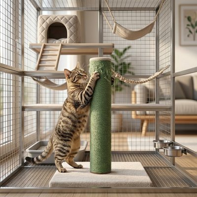 griffoir chat poteau arbre a chat vert chat griffant