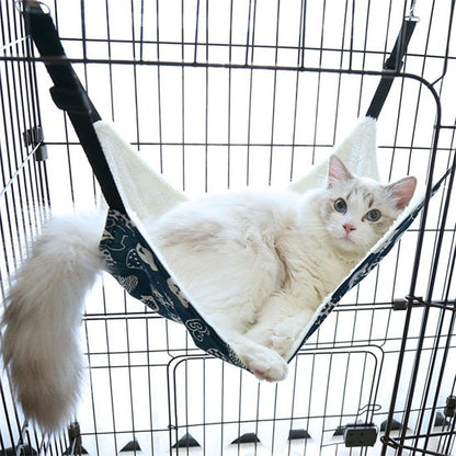 hamac pour chat bleu sangles ajustables chat allonge