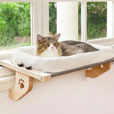hamac pour chat fenetre chat allonge bois naturel