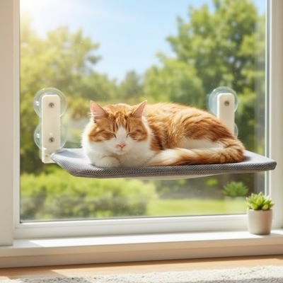 hamac pour chat fenetre gris pliable chat allonge