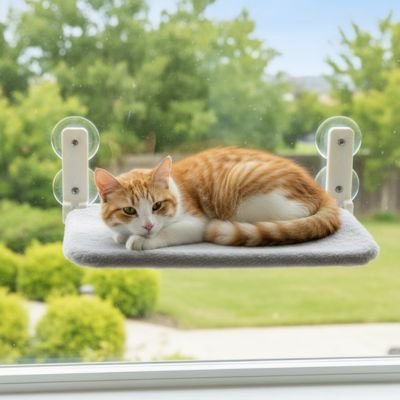 hamac pour chat fenetre pliable gris chat allonge