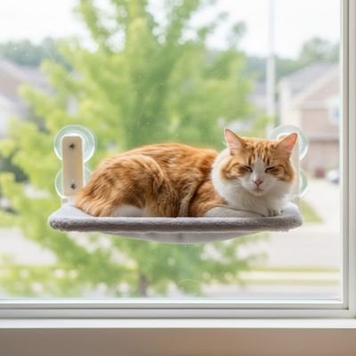 hamac pour chat fenetre pliable gris chat apaise
