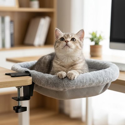 hamac pour chat fixation reglable chat allonge bureau