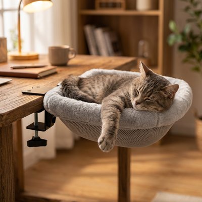 hamac pour chat fixation reglable chat dormant table