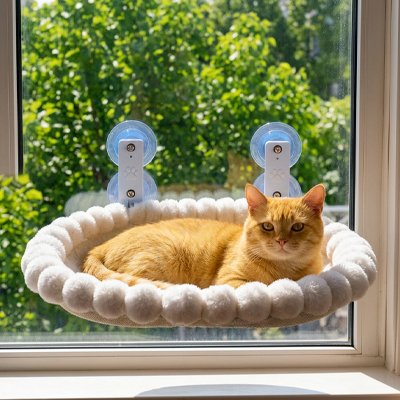 hamac pour chat ovale bordure moelleuse chat allonge