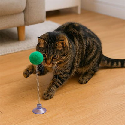 jeu chat pompon ressort vert