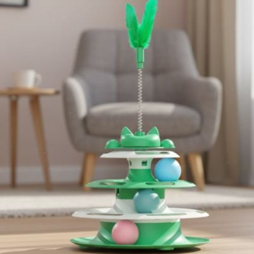 jeu chat tour interactive vert salon