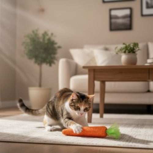 jeu pour chat carotte chat jouant salon