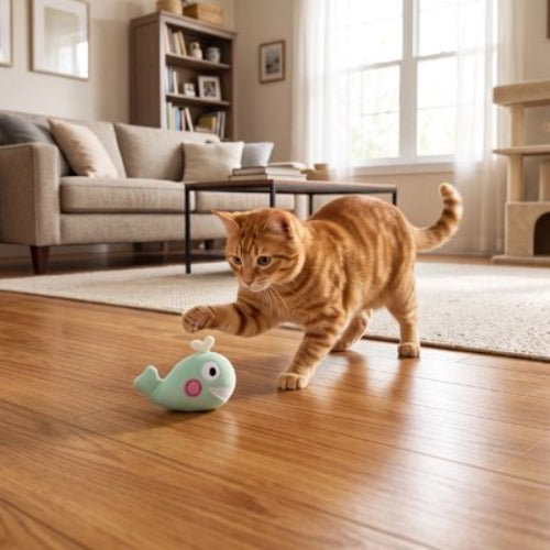 jeu pour chat peluche interactive baleine chat jouant