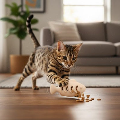 jeu pour chat poisson beige chat jouant