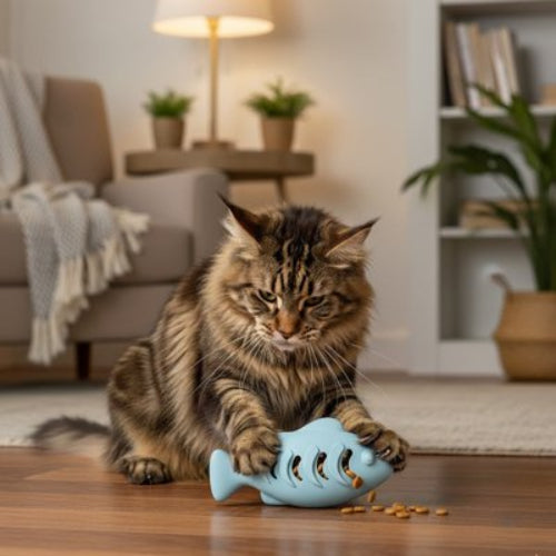 jeu pour chat poisson bleu chat attrapant salon