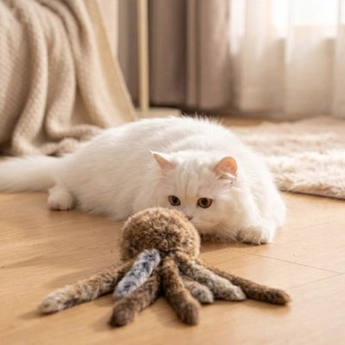 jeu pour chat poulpe chat allonge