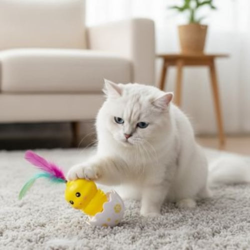 jeu pour chat poussin avec chat salon