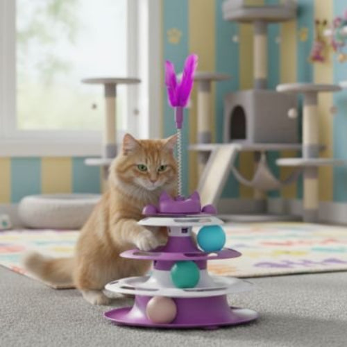 jeu pour chat tour interactive violet chat jouant