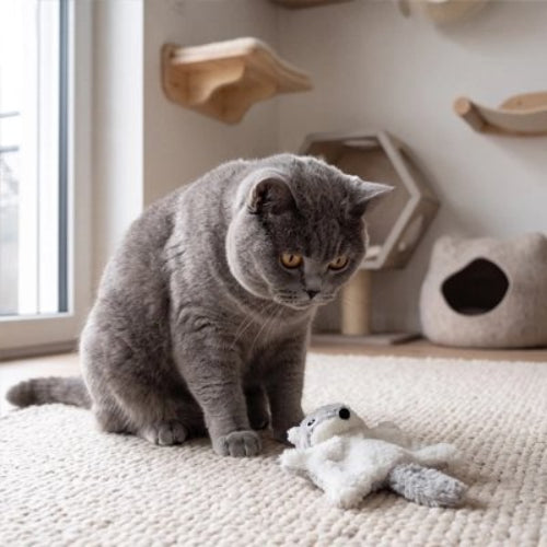 jeux pour chat ecureuil gris chat assis