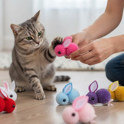 jeux pour chat lapins multicolores chat jouant