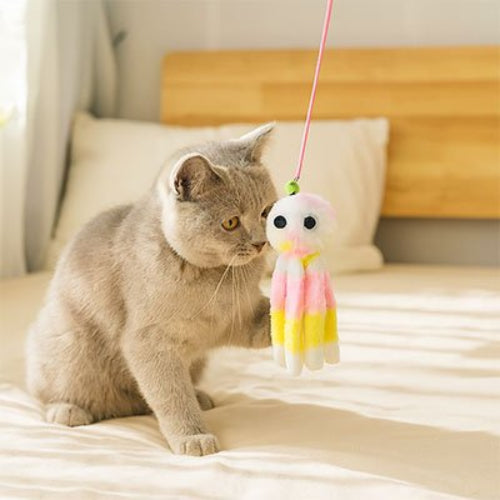 jeux pour chat poulpe multicolore jaune poudre chat lit