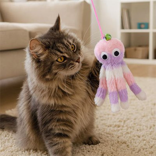 jeux pour chat poulpe multicolore rose violet chat salon