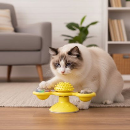 jeux pour chat rotatif jaune chat jouant salon