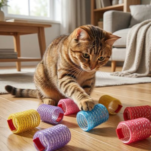 jeux pour chat spirale multicolore chat jouant salon