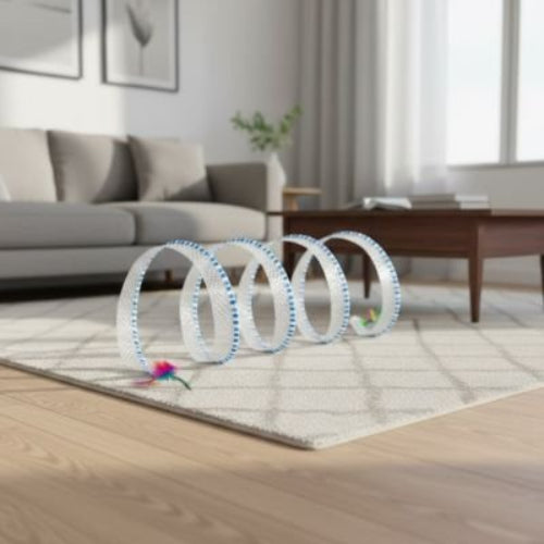 jeux pour chat spirale transparente dans salon