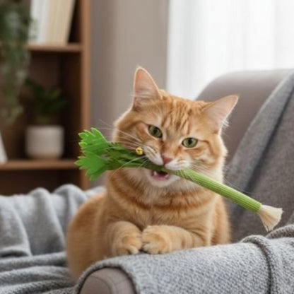 jeux pour chat tige celeri chat machant