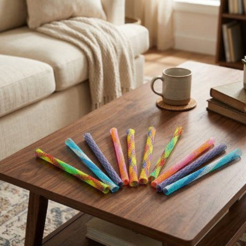jeux pour chat tubes multicolores table salon