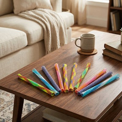 jeux pour chat tubes multicolores table salon