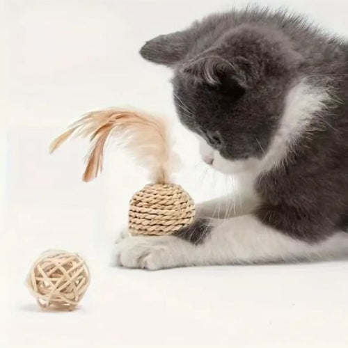 jouet chat balles en sisal chat jouant