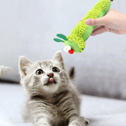 jouet chat chenille chaton allonge
