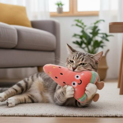 jouet chat design amusant pasteque chat mordant