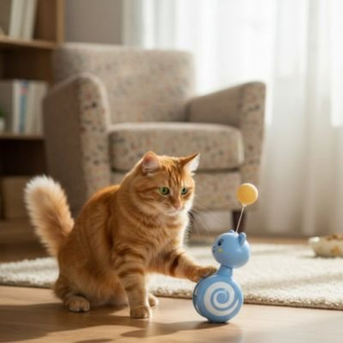 jouet chat design interactif avec balle chat jouant