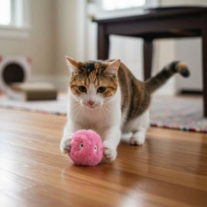 jouet chat interactif balle sonore rose chat jouant salon
