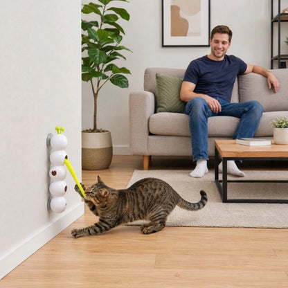 jouet chat interactif chenille chat jouant avec maitre