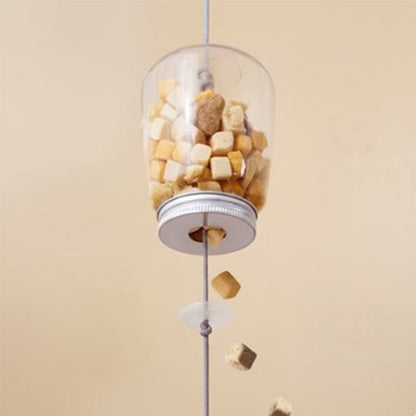 jouet chat interactif distributeur transparent avec plumes