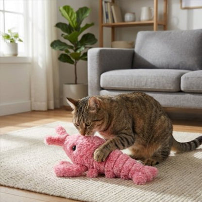 jouet chat interactif homard rose chat canape salon