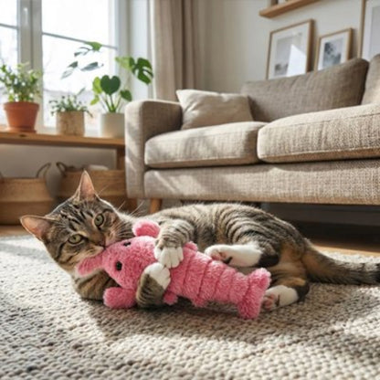 jouet chat interactif homard rose chat jouant salon
